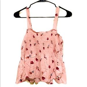 Pink Floral Tank Top